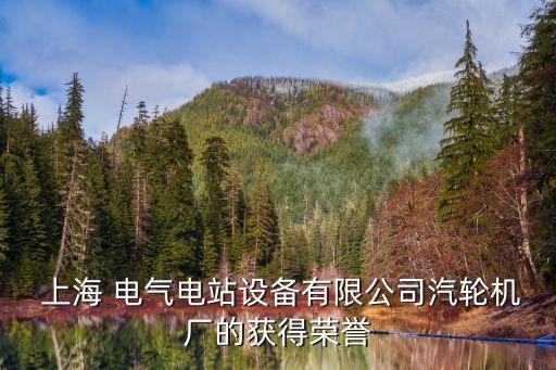  上海 電氣電站設備有限公司汽輪機廠的獲得榮譽