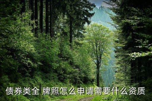 債券類全 牌照怎么申請(qǐng)需要什么資質(zhì)