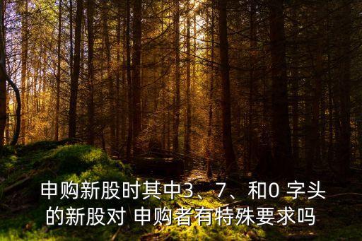  申購(gòu)新股時(shí)其中3、7、和0 字頭的新股對(duì) 申購(gòu)者有特殊要求嗎