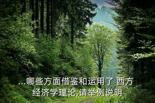 ...哪些方面借鑒和運用了 西方 經(jīng)濟學(xué)理論,請舉例說明