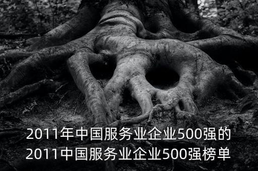 2011年中國服務(wù)業(yè)企業(yè)500強的2011中國服務(wù)業(yè)企業(yè)500強榜單