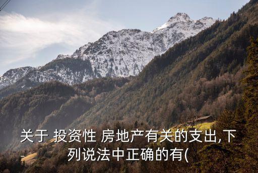 關(guān)于 投資性 房地產(chǎn)有關(guān)的支出,下列說法中正確的有(