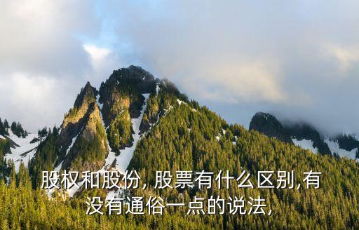  股權(quán)和股份, 股票有什么區(qū)別,有沒有通俗一點(diǎn)的說法,