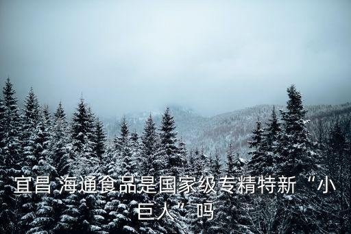 宜昌 海通食品是國家級(jí)專精特新“小巨人”嗎