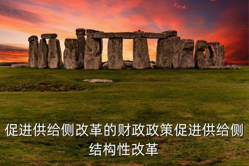 促進(jìn)供給側(cè)改革的財(cái)政政策促進(jìn)供給側(cè)結(jié)構(gòu)性改革