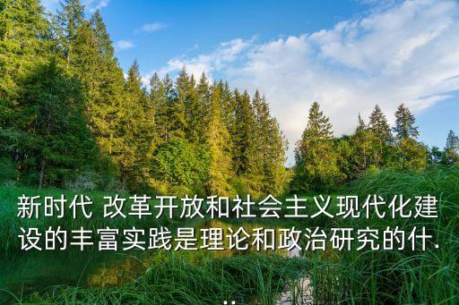 新時代 改革開放和社會主義現(xiàn)代化建設的豐富實踐是理論和政治研究的什...