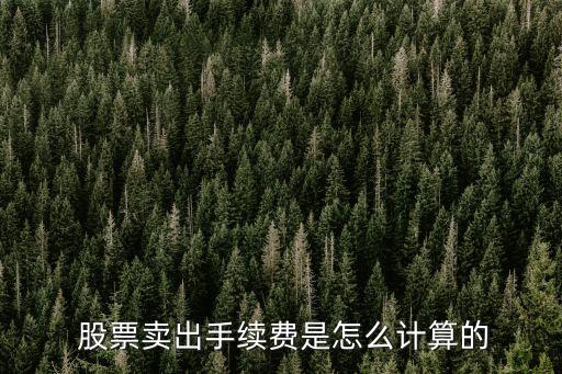  股票賣出手續(xù)費是怎么計算的