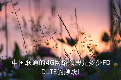  中國聯(lián)通的4G網絡頻段是多少FDDLTE的頻段!