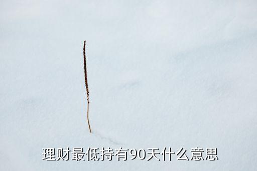  理財最低持有90天什么意思