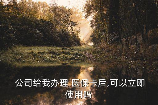  公司給我辦理 醫(yī)?？ê?可以立即使用嗎