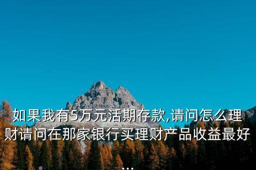 如果我有5萬元活期存款,請問怎么理財(cái)請問在那家銀行買理財(cái)產(chǎn)品收益最好...