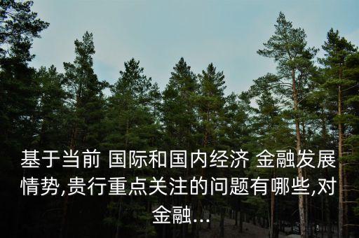 基于當前 國際和國內經(jīng)濟 金融發(fā)展情勢,貴行重點關注的問題有哪些,對 金融...