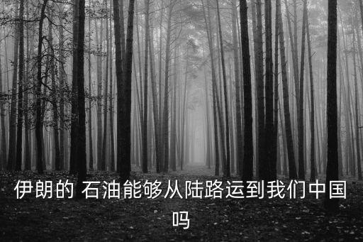 伊朗的 石油能夠從陸路運(yùn)到我們中國(guó)嗎