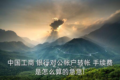 中國(guó)工商 銀行對(duì)公帳戶轉(zhuǎn)帳 手續(xù)費(fèi)是怎么算的急急!