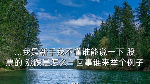 ...我是新手我不懂誰(shuí)能說(shuō)一下 股票的 漲跌是怎么一回事誰(shuí)來(lái)舉個(gè)例子...