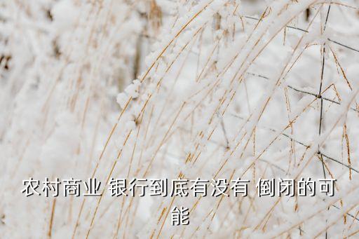 農(nóng)村商業(yè) 銀行到底有沒(méi)有 倒閉的可能
