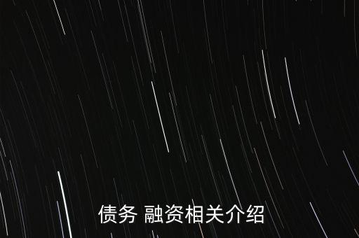  債務 融資相關(guān)介紹
