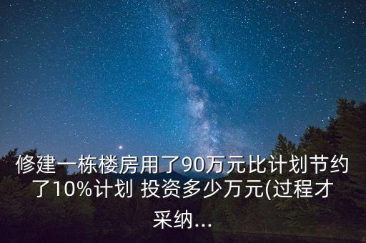 建筑移動投放實(shí)際投資90萬元