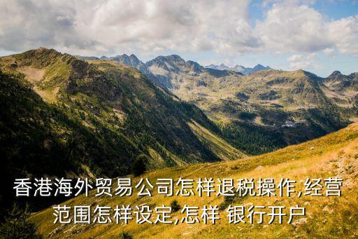 香港海外貿易公司怎樣退稅操作,經(jīng)營范圍怎樣設定,怎樣 銀行開戶