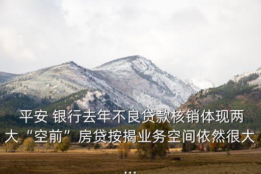  平安 銀行去年不良貸款核銷體現(xiàn)兩大“空前”房貸按揭業(yè)務(wù)空間依然很大...