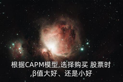根據(jù)CAPM模型,選擇購買 股票時(shí),β值大好、還是小好