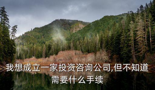 我想成立一家投資咨詢(xún)公司,但不知道需要什么手續(xù)
