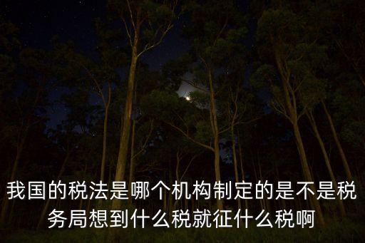 我國(guó)的稅法是哪個(gè)機(jī)構(gòu)制定的是不是稅務(wù)局想到什么稅就征什么稅啊
