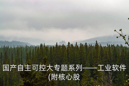 國(guó)產(chǎn)自主可控大專題系列——工業(yè)軟件(附核心股