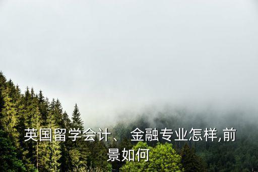  英國留學會計、 金融專業(yè)怎樣,前景如何