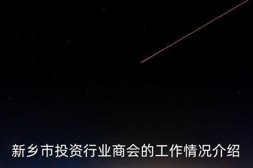 新鄉(xiāng)市投資行業(yè)商會的工作情況介紹