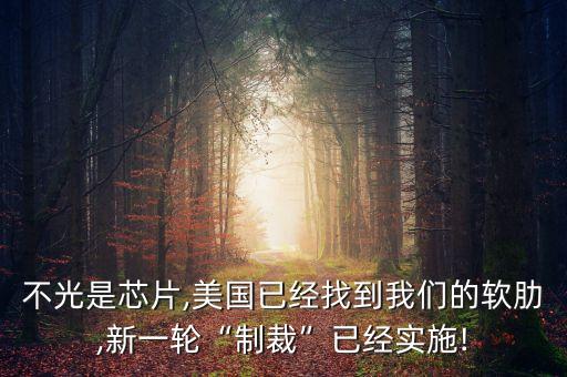 不光是芯片,美國已經(jīng)找到我們的軟肋,新一輪“制裁”已經(jīng)實(shí)施!