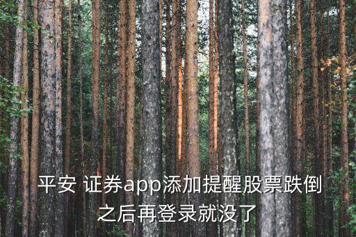  平安 證券app添加提醒股票跌倒之后再登錄就沒(méi)了