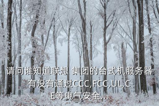 請(qǐng)問誰(shuí)知道聯(lián)想 集團(tuán)的臺(tái)式機(jī)服務(wù)器有沒有通過CCC,FCC,UL,CE等電氣安全...