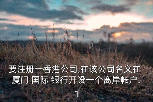 要注冊一香港公司,在該公司名義在 廈門 國際 銀行開設一個離岸帳戶.1