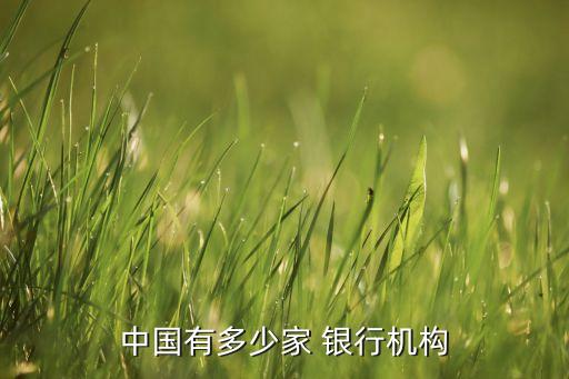 中國有多少家 銀行機構(gòu)