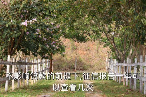 不影響貸款的前提下,征信報告一年可以查看幾次