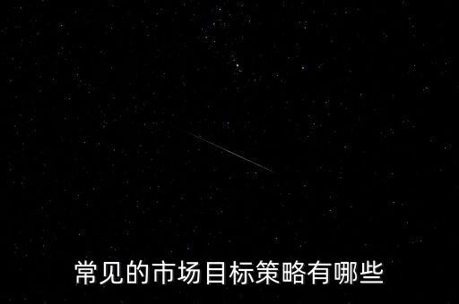 常見的市場(chǎng)目標(biāo)策略有哪些