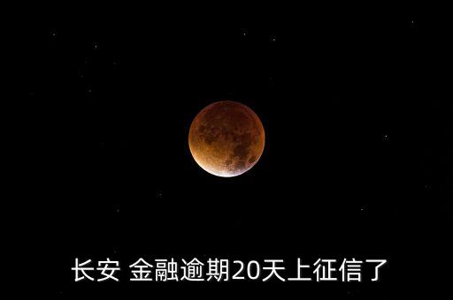  長(zhǎng)安 金融逾期20天上征信了