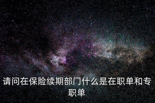 請(qǐng)問在保險(xiǎn)續(xù)期部門什么是在職單和專職單