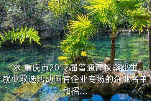 求 重慶市2012屆普通高校畢業(yè)生就業(yè)雙選活動(dòng)國有企業(yè)專場(chǎng)的企業(yè)名單和招...