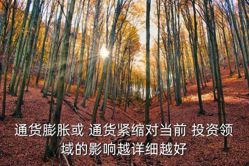 通貨膨脹或 通貨緊縮對當前 投資領域的影響越詳細越好