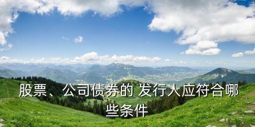  股票、公司債券的 發(fā)行人應(yīng)符合哪些條件