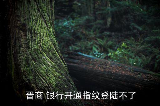  晉商 銀行開(kāi)通指紋登陸不了