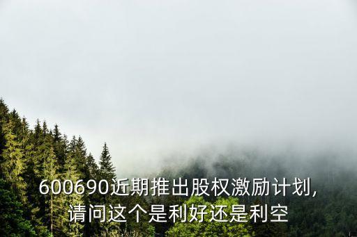 600690近期推出股權(quán)激勵計劃,請問這個是利好還是利空