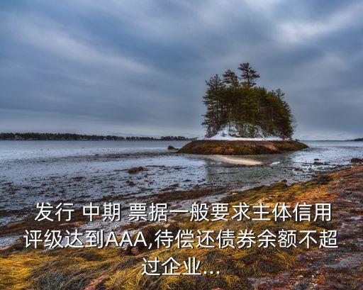  發(fā)行 中期 票據(jù)一般要求主體信用評(píng)級(jí)達(dá)到AAA,待償還債券余額不超過(guò)企業(yè)...