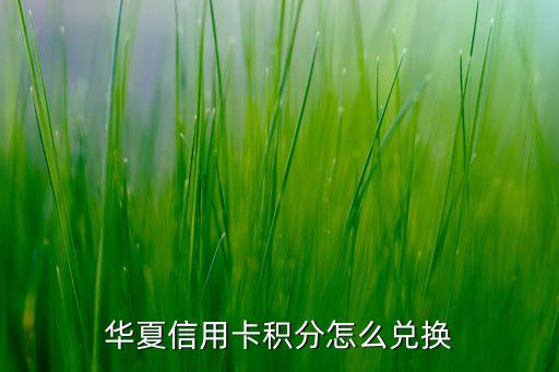 華夏信用卡積分怎么兌換