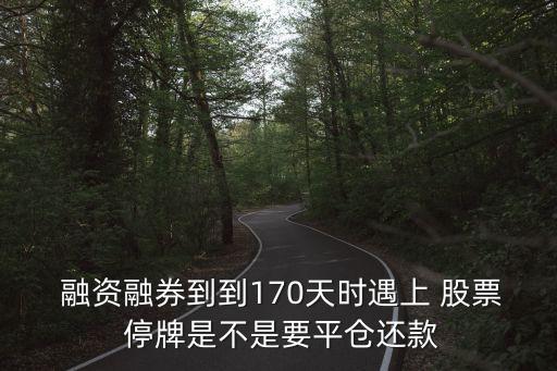  融資融券到到170天時(shí)遇上 股票 停牌是不是要平倉還款
