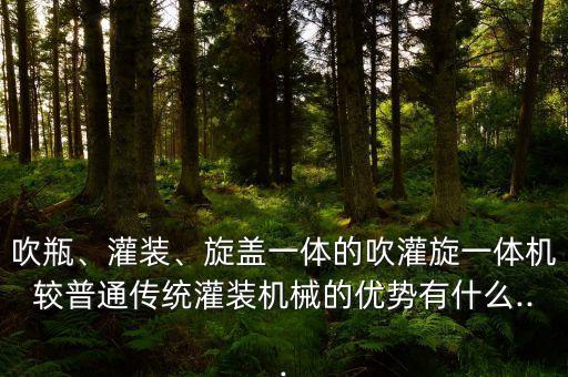 吹瓶、灌裝、旋蓋一體的吹灌旋一體機(jī)較普通傳統(tǒng)灌裝機(jī)械的優(yōu)勢有什么...