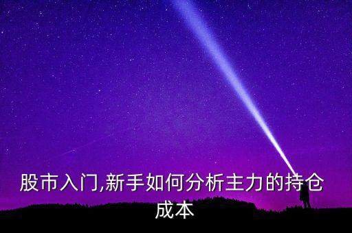 股市入門,新手如何分析主力的持倉(cāng) 成本