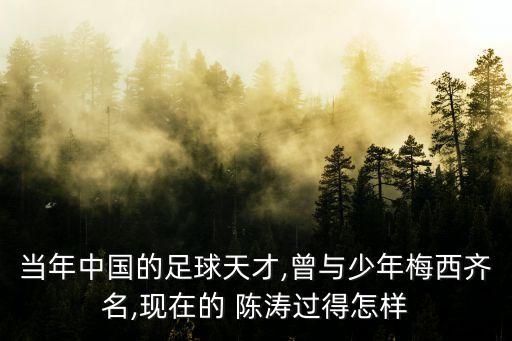 當(dāng)年中國(guó)的足球天才,曾與少年梅西齊名,現(xiàn)在的 陳濤過(guò)得怎樣